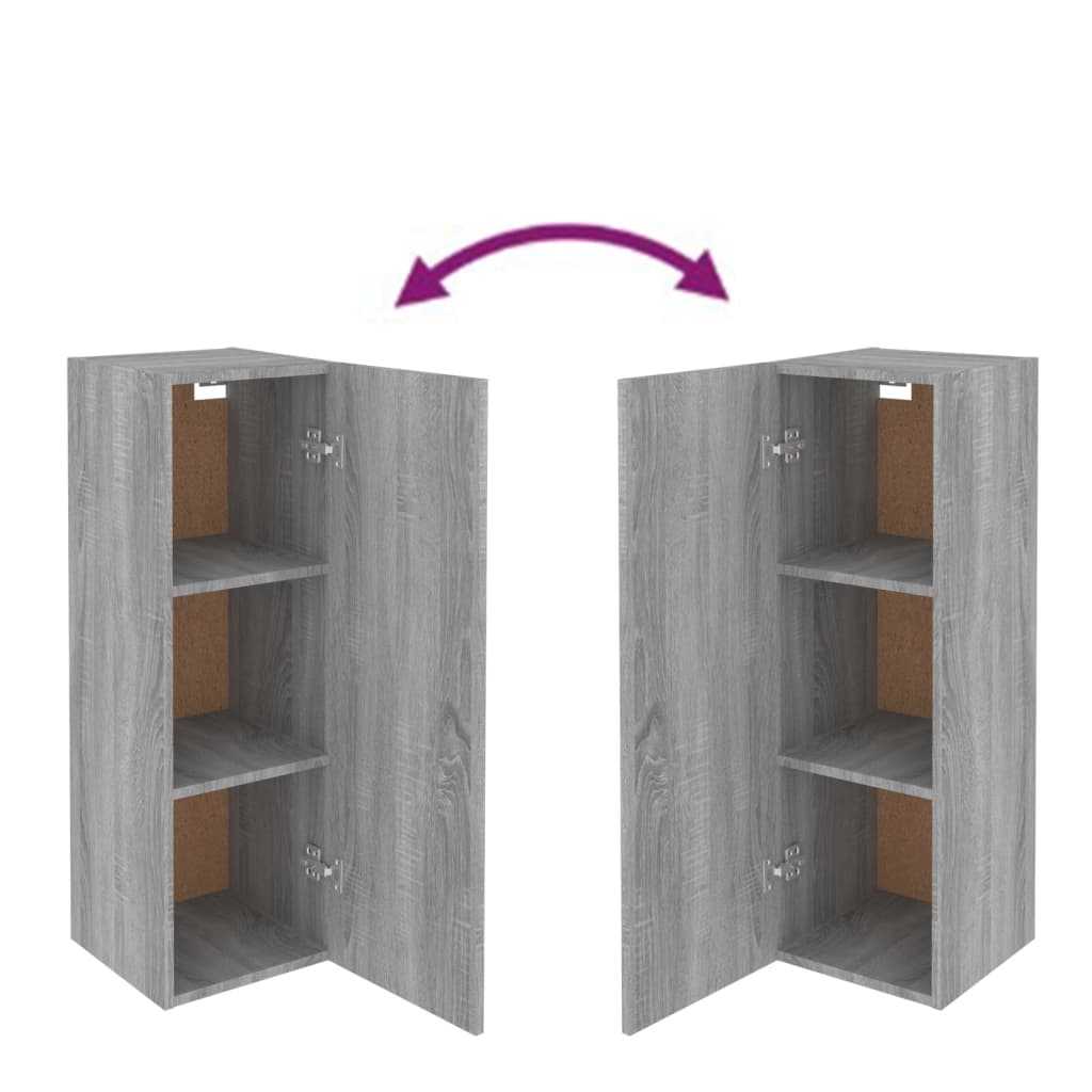 5 pc TV Cabinet Set Grey Sonoma Particleboard
