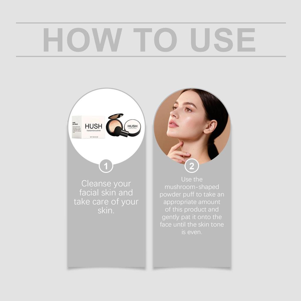 Natural Brightening Air Cushion Cream, Light, Moisturizing and Delicate Makeup, Daily Fresh Water and Light Makeup Base Makeup Air Cushion 1pc
