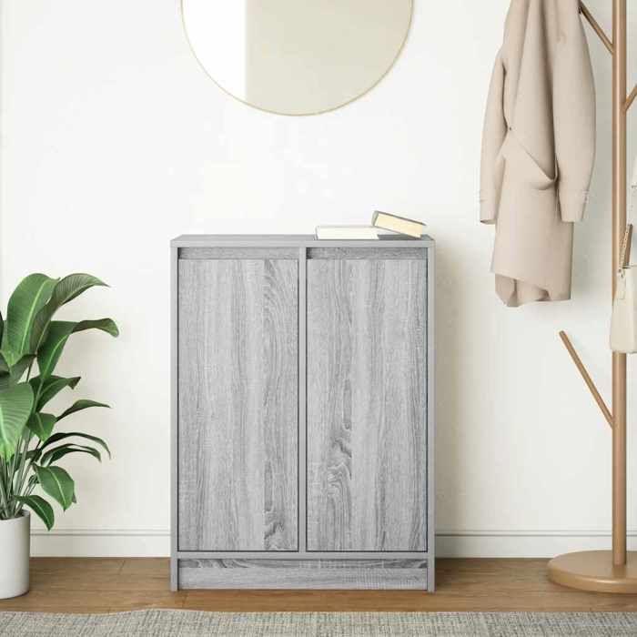 VidaXL Buffet sonoma gris 57x34x76 cm bois d'ingénierie, meuble de rangement, meuble de rangement de cuisine, meuble de 861621