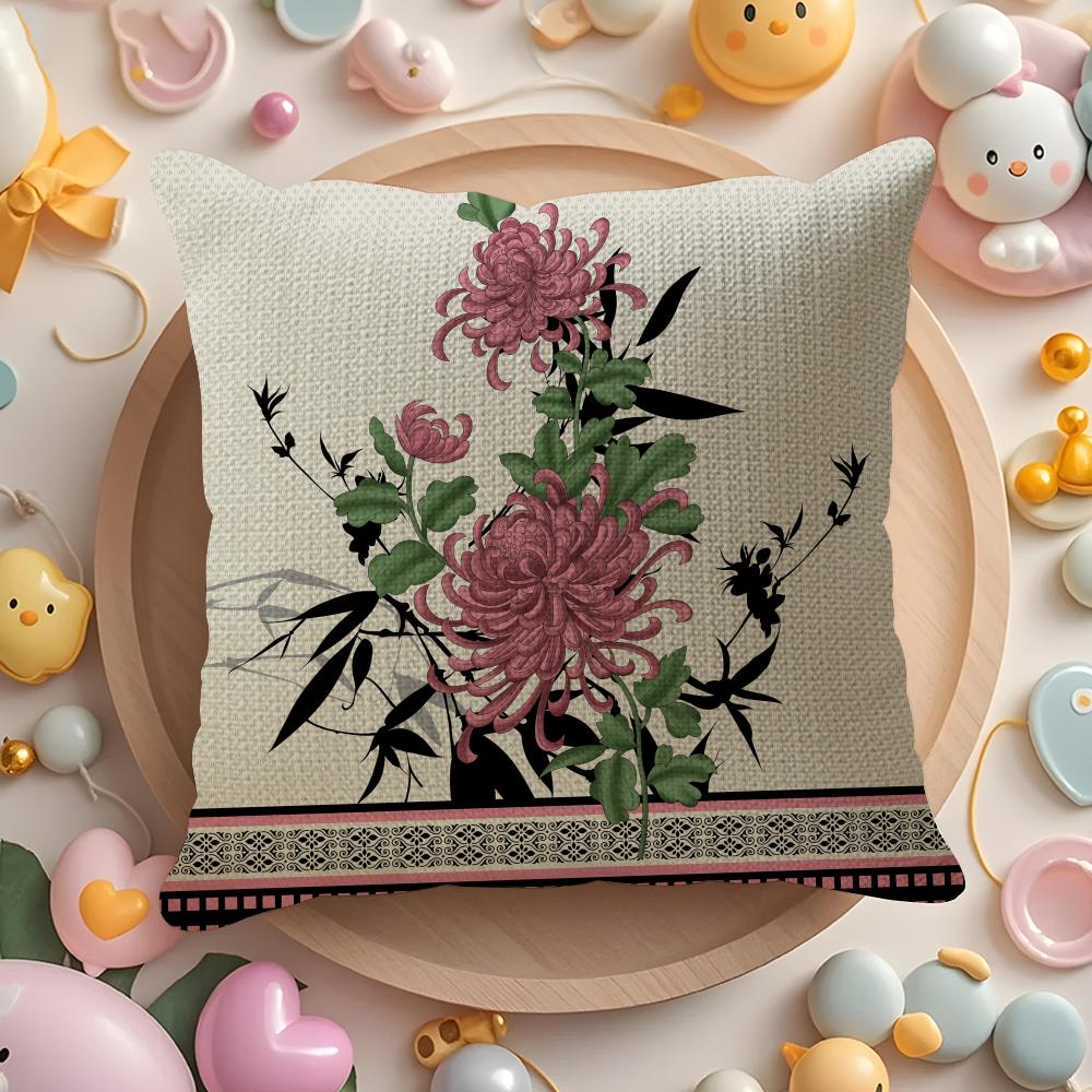 Elegant Traditional Chinese Art Pillow Case Pattern Printed Pillowcase For Living Room Sofa Cushion Cover  Bedroom Decor