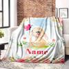 Bunny With Butterfly Home Customize Your Name Blankets Comfortable Soft Lightweight Allseason Multipurpose Blanket For Picnics Sofas Offices Beds