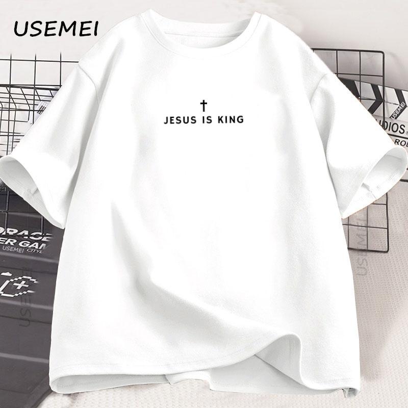 Jesus Is King Christian T Shirt Men Women Christian Merch Jesus T-Shirt Faith Cotton Short Sleeve Round Neck Graphic Tees