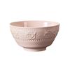 ZISIZ French Embossed Strawberry Ceramic Bowl