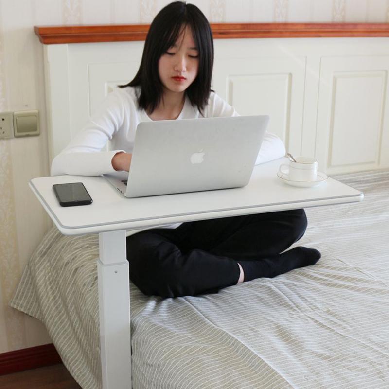 Adjustable Bedside Laptop Table With Wheels Foldable Mobile Computer Desk Small Table Study Desk Simple Lazy Wood Bed Side Table Sofa Side Table