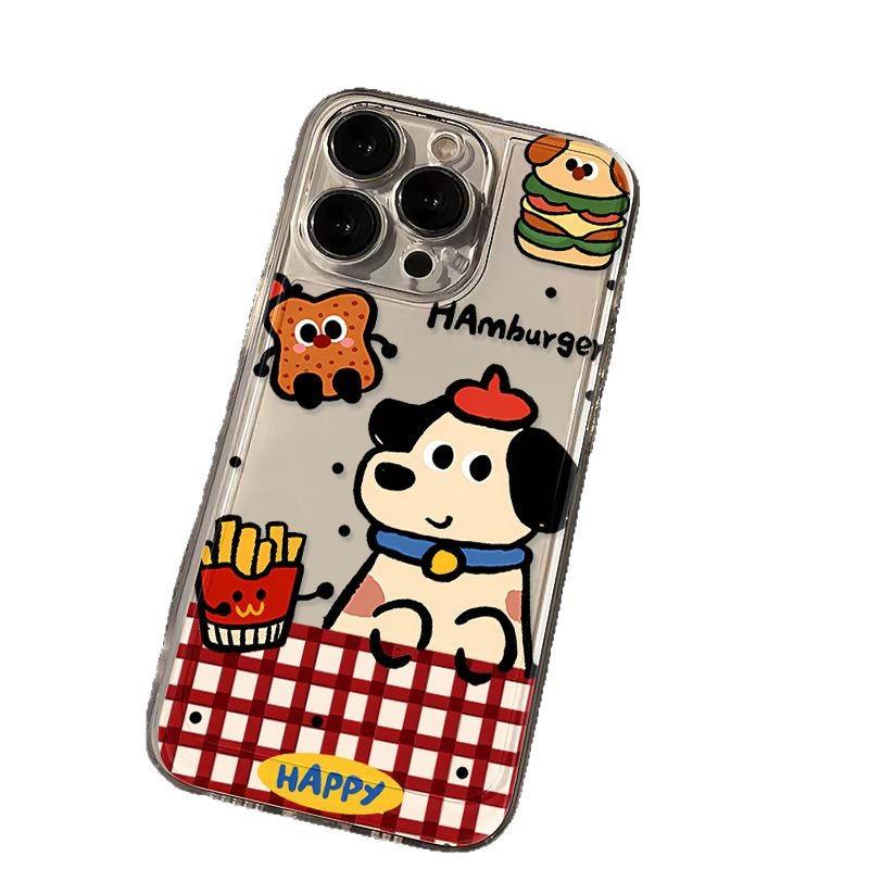 French fries burger dog for iPhone17promax space phone case Apple 16 transparent 14/15 niche X generation