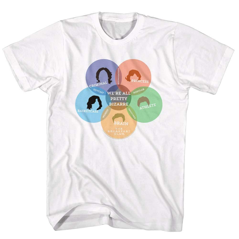 Men s Breakfast Club Venn Diagram T-shirt Large White XXL