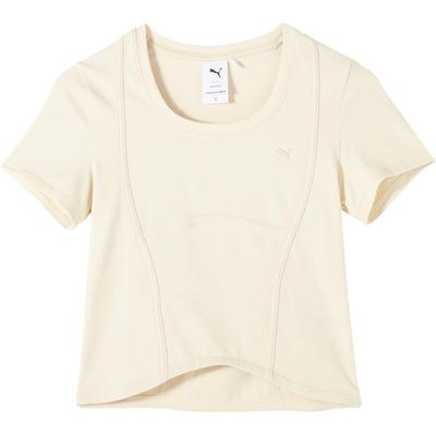 Own The Spotlight American Breathable Short Slim Fit Crew Neck T-Shirt Women Tops Snow-White 628206-87