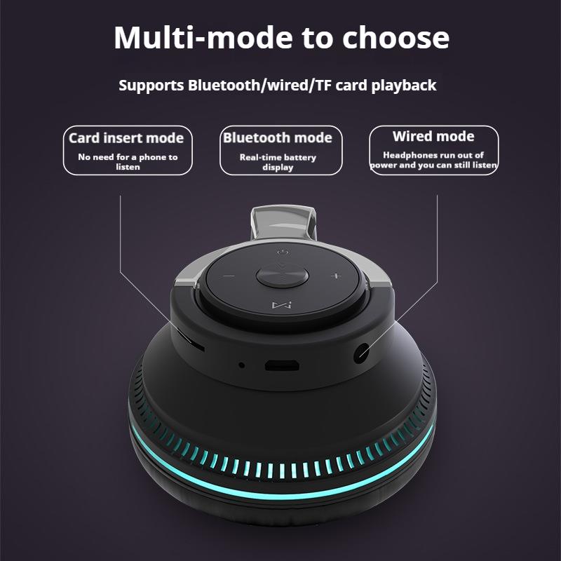Super Bass Gaming Headsets RGB Lights Effect Wireless Bluetooth Headphones HIFI Sound Noise Reduction Gamer Earphones In HD Mic