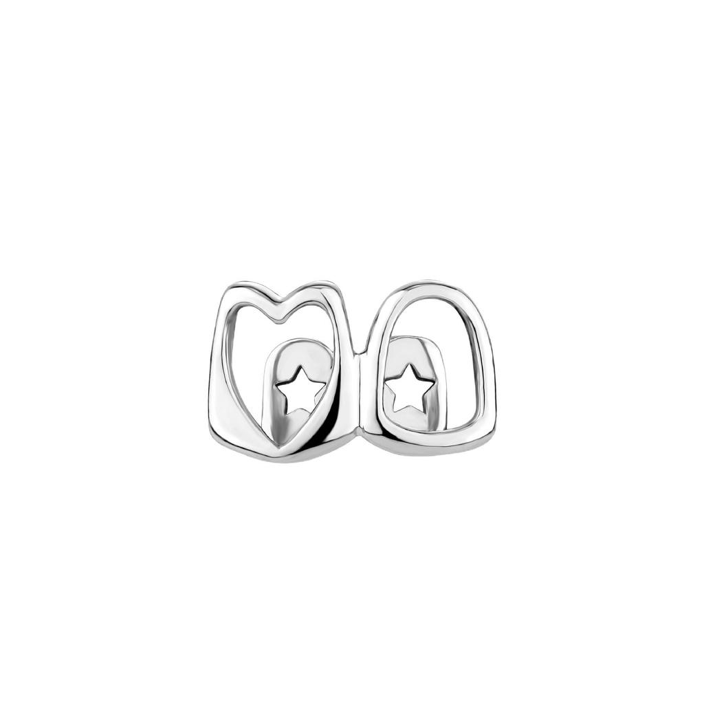 Heart-Shaped Hollow Out Gold Grillz: Trendy Hip-Hop Tooth Jewelry for Christmas