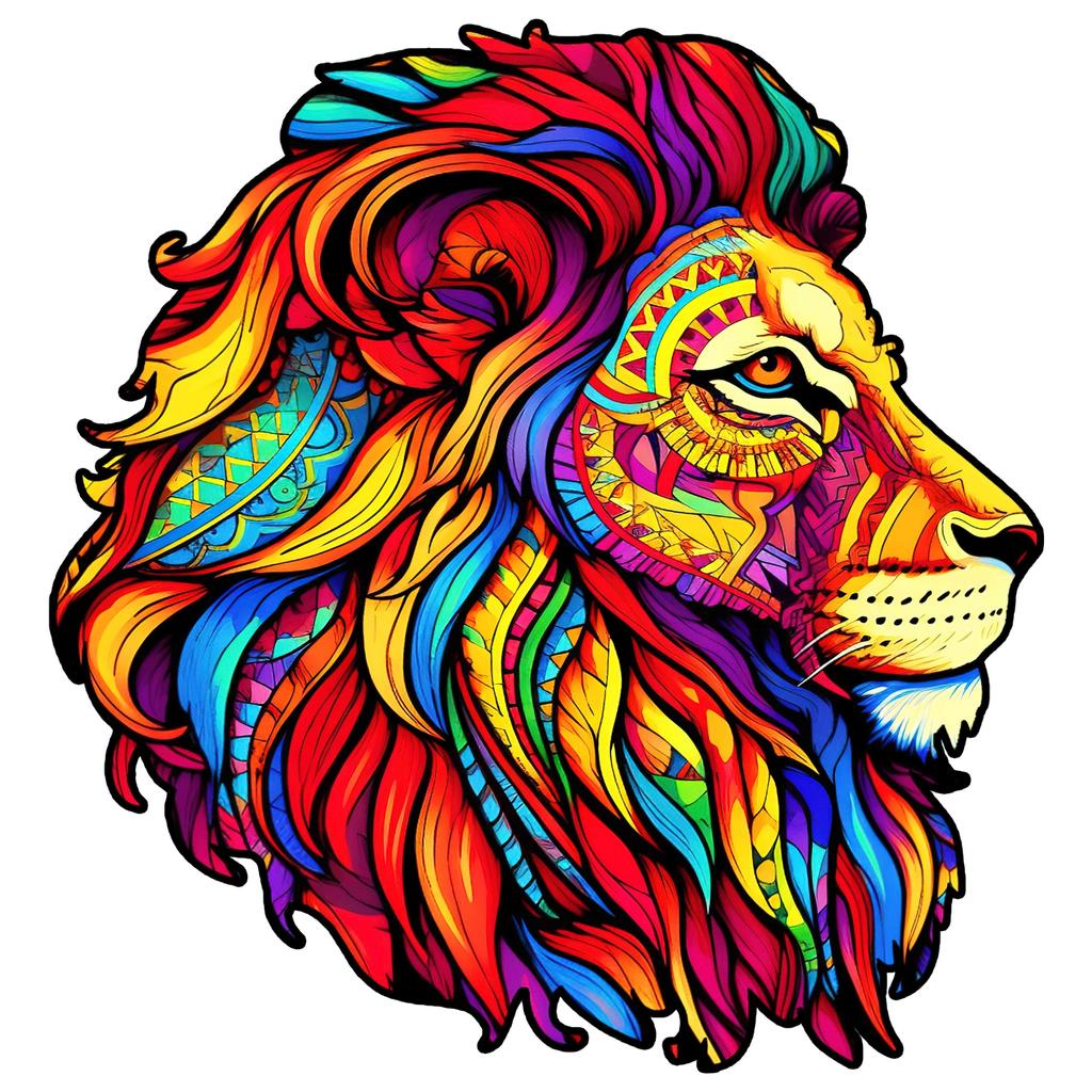 Wooden puzzle for adults children lion cat puzzle dad father gift