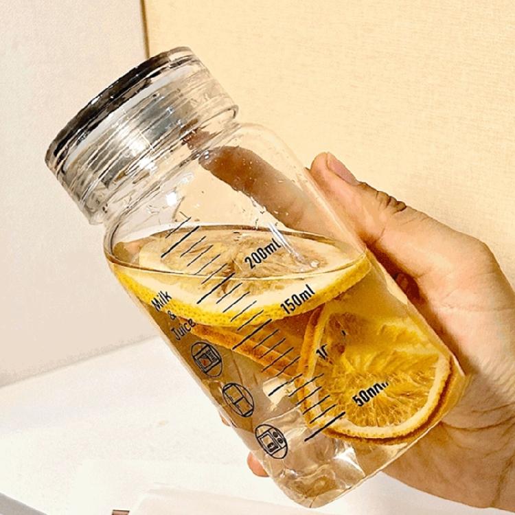 Microwave Safe Glass Bottle 300ml with Cup Sleeve and Lid Heat Resistant Water Container Practical Beverage Drinkware