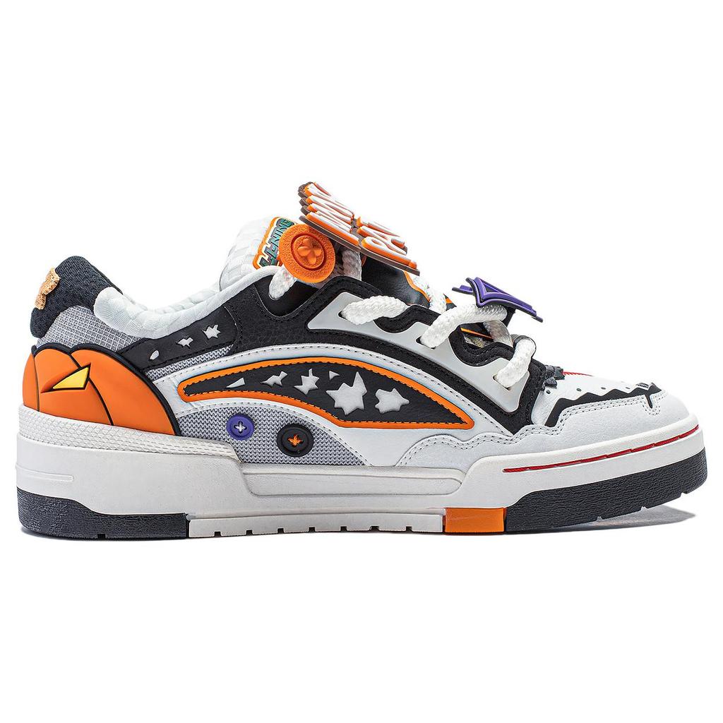 New LINING Journey V2 Skateboard Shoes Men Low Top Ecru/Black/Gray AGCT563-2