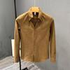 Moda Nuova Primavera Autunno Camicia Solida a Manica Lunga con Collo a Revers Abbigliamento Uomo Casual Larga Coreana Versatile Camicie con Bottoni
