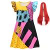 Girls Sally Cosplay Dress The Nightmare Before Christmas Print Gothic Outfit Halloween Carnival Fancy Stage Party Horror Costume