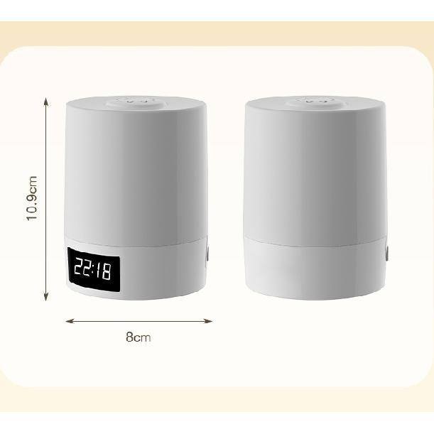 Night Light with Clock Bedroom Bedside Lamp Touch Baby Feeding and Eye Protection Sleep Light Dimmable Charging Desk Lamp