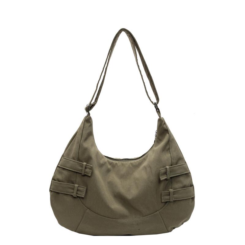 New Crescent Dumpling Bag Large Capacity Casual Solid Color Shoulder Bag Commuting To Work Trendy Messenger Bag