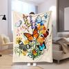 Butterfly Blanket Beautiful Butterfly Floral Throw Blanket Super Soft Flange Retro Plant Butterfly Blanket Boys Girls Adult Gift