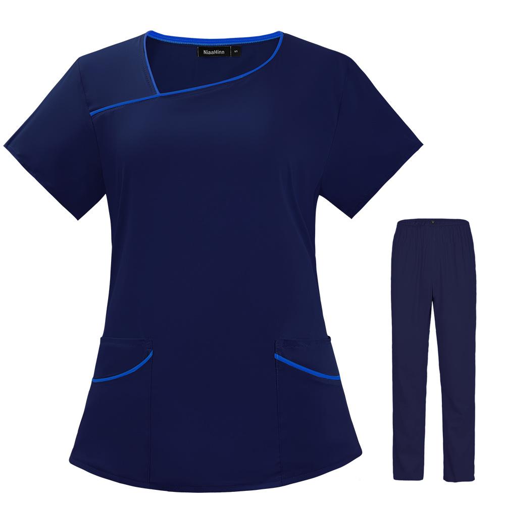Moterų gydytojų uniformos slaugytojų šveitimo rinkinys Slaugytojo darbo drabužiai Moterų sveikatos priežiūros apranga Darbo drabužiai Viršutinė ir kelnių šveitimo uniforma
