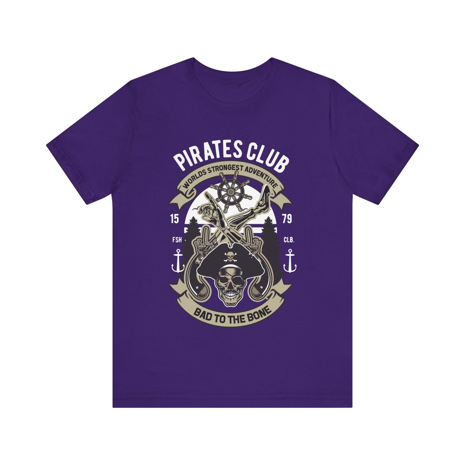 Funny Amputee Shirt, Pirate Club Bad to the bone V1, Crew Neck T-Shirt S разноцветный