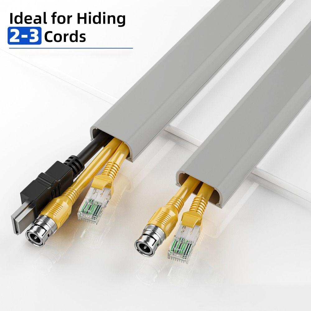 High Quality 1m Cord Hider Paintable Self-Adhesive Wall Wire Cover PVC Square Electric Wire Slot Office