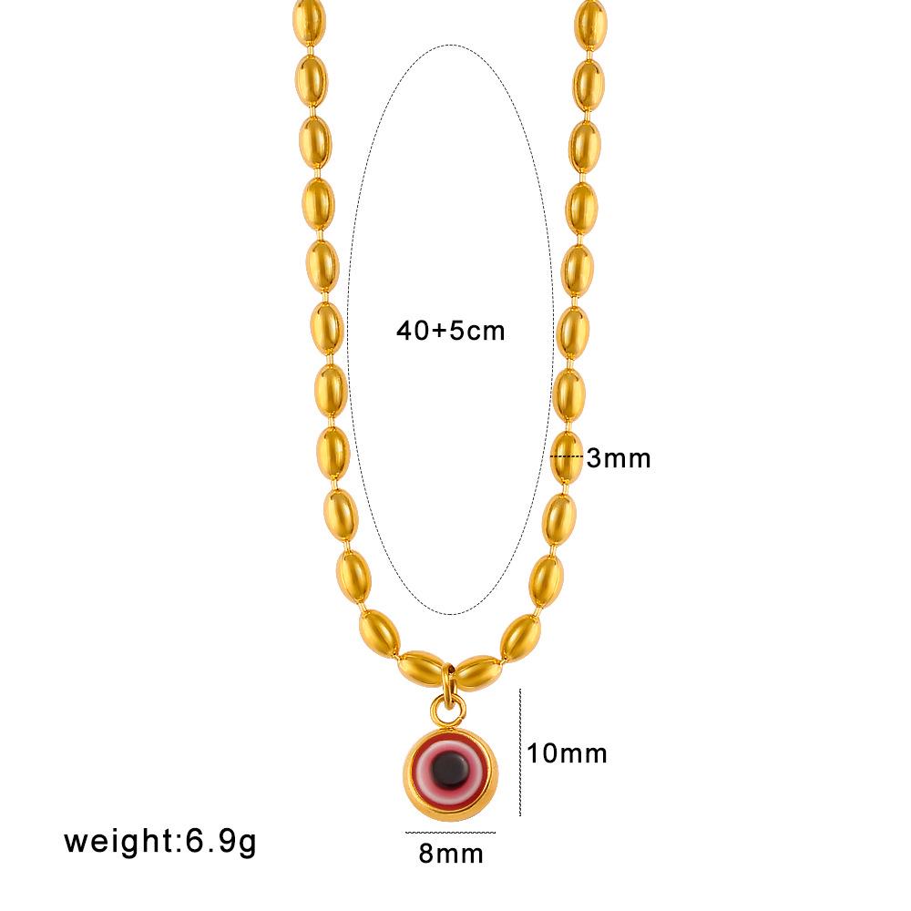 Elegant Cat s Eye Pendant Necklace – 18K Gold-Plated Stainless Steel Clavicle Chain