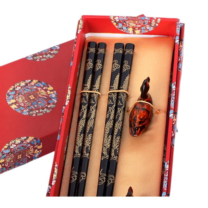 wood chopsticks 2 pairs with holders Chinese characteristics China Affairs presents best gift chopsticks souvenir