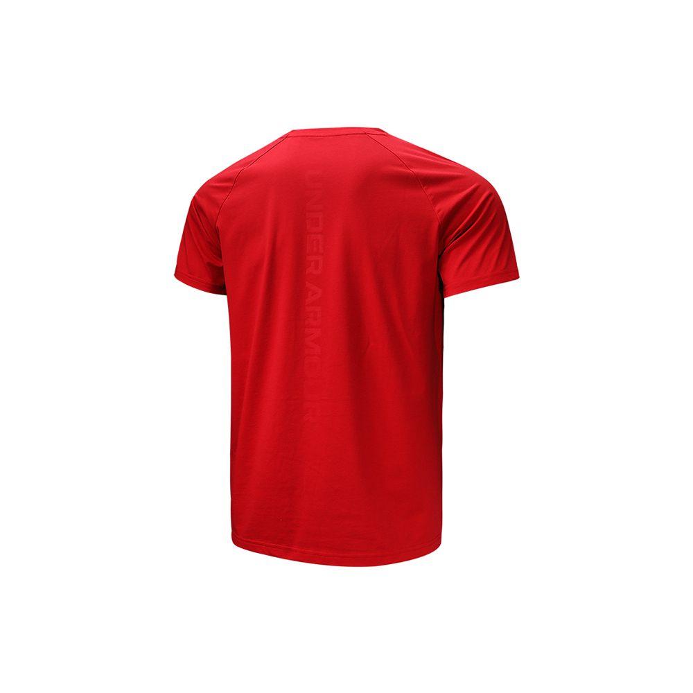 Under Armour Embossed Large Logo Sport Knit Crewneck T-Shirt Men Tops Red 22500518-600