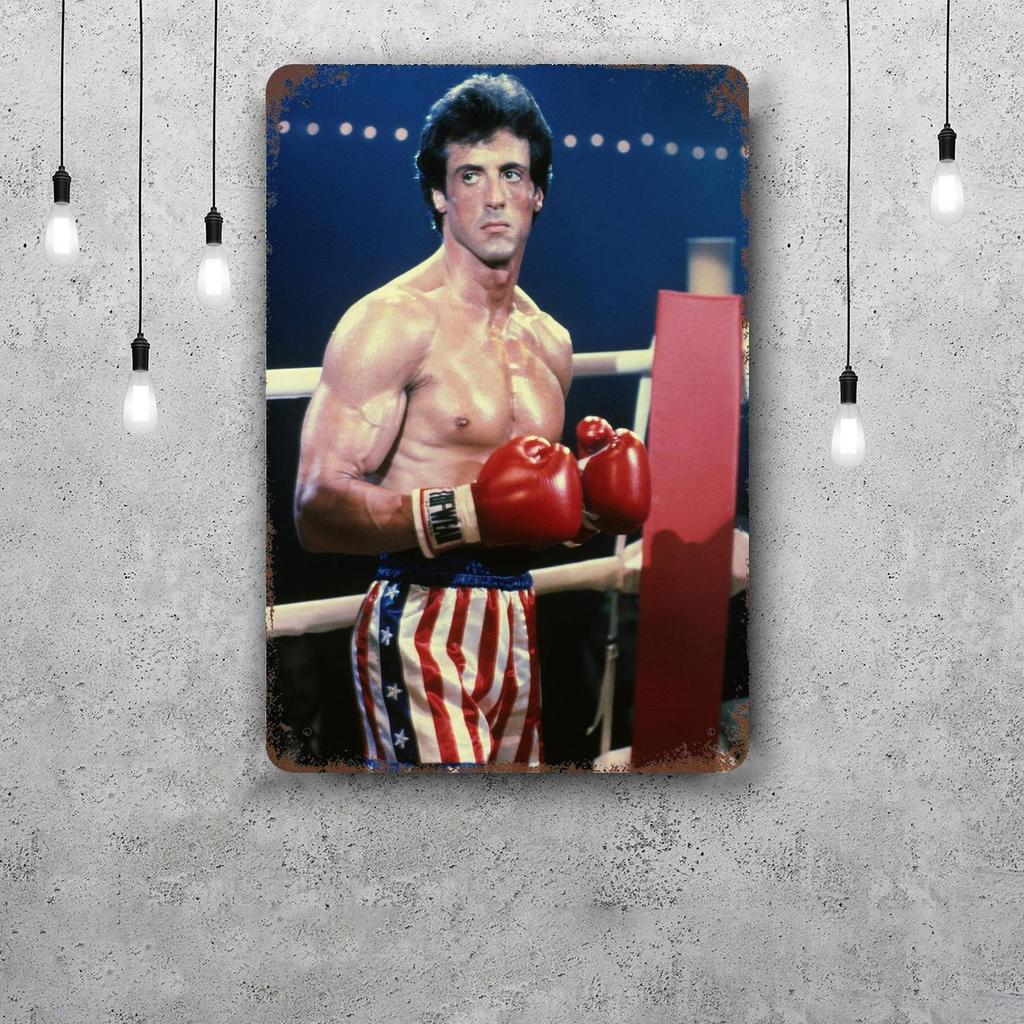 sylvester stallone Decor Poster Vintage Tin Sign Metal Sign Decorative Plaque for Pub Bar Man Cave Club Wall Decoration