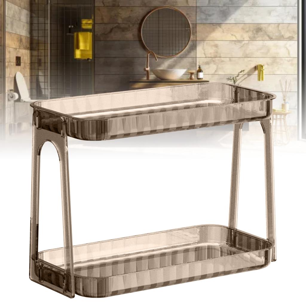 Scaffale porta cosmetici a doppio strato trasparente staccabile moderno da banco Organizer per cosmetici per