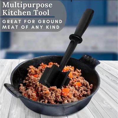 5 Curve Premium Professional Heat Resistant Blades Nylon Tool Utensil Chopper Masher for Meat Potato Ground Beef Turkey Meat Non-Stick Cookware Safe