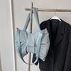 Cotton Padded Ruched Bowknot Shoulder Bag Large Capacity Crossbody Bags  Woman