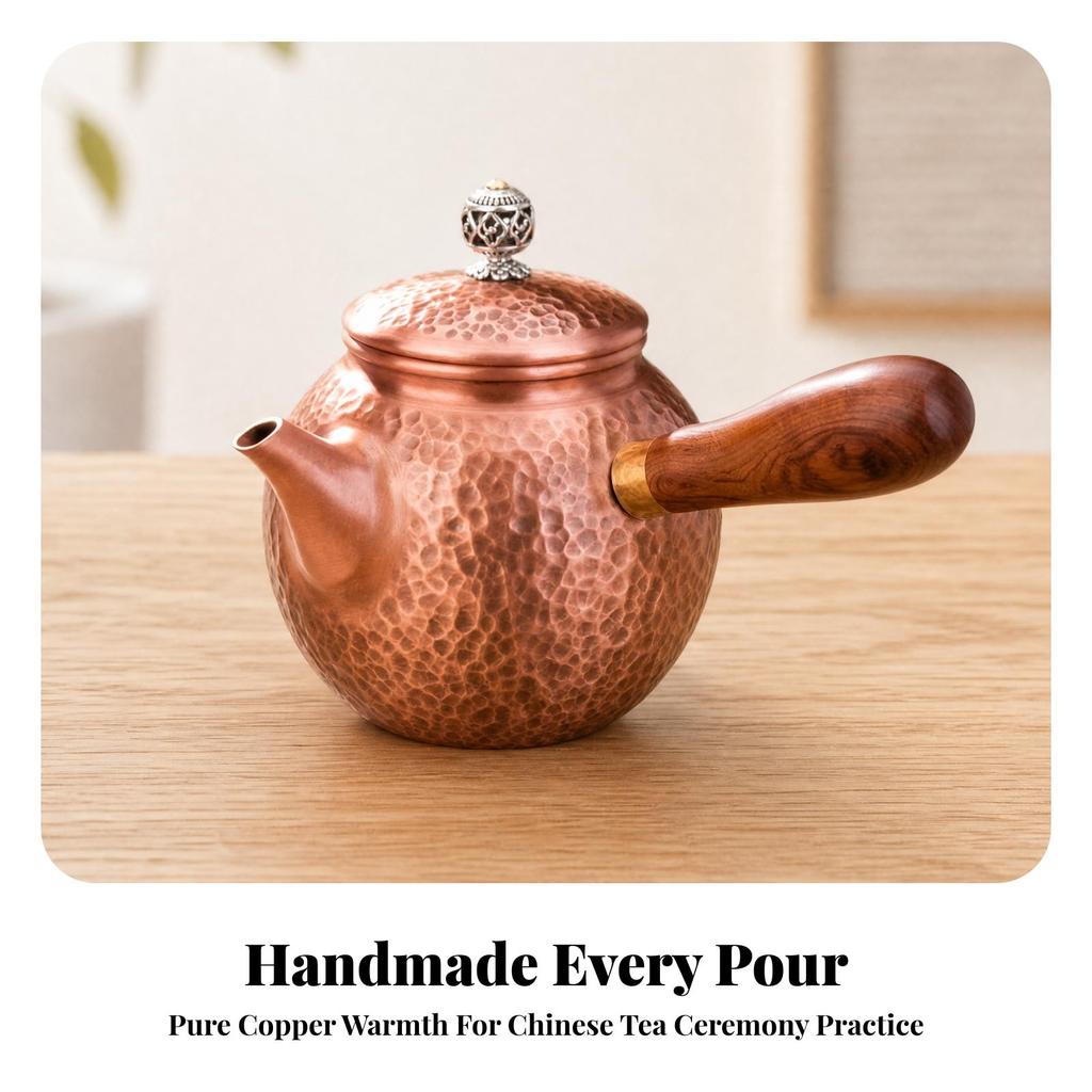Tea Brewing Pot 1600 Ml Hammered Copper Teapot Handmade-styleStyle