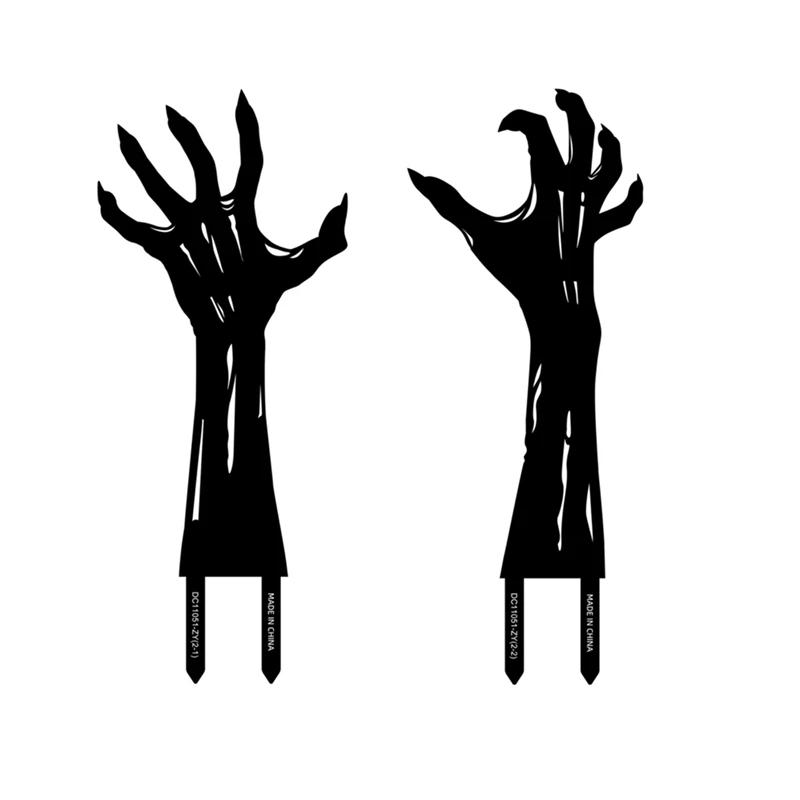 2PCS Halloween Horror Props 2D Bloody Hand Stake for Outdoor Garden Yard Sign Decor Halloween Decoration Party Home Ornament