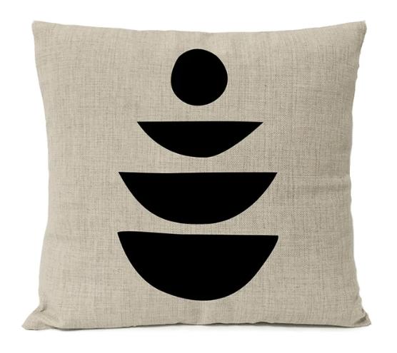 Home Decorative Black Geometric Linen Pillow Cover Boho Bohemia Throw Pillow Art Cushion Decoration Sofa Pillowcase 60x60