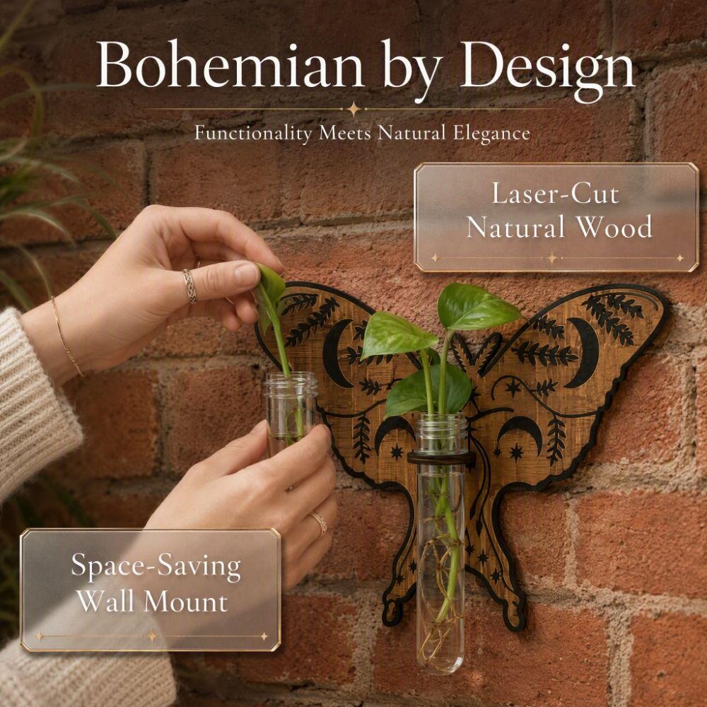 Wooden Hydroponic Planter Shelf Home Ornaments Wall Decoration Planter Holder  Garden Decor