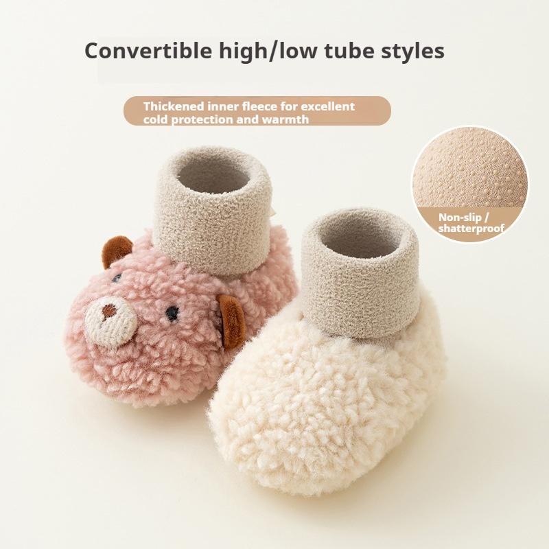 Autumn and Winter Baby Shoes Toddler Shoes Non-slip Soft Sole Shoes Socks Indoor Baby Shoes Cartoon Cotton Shoes