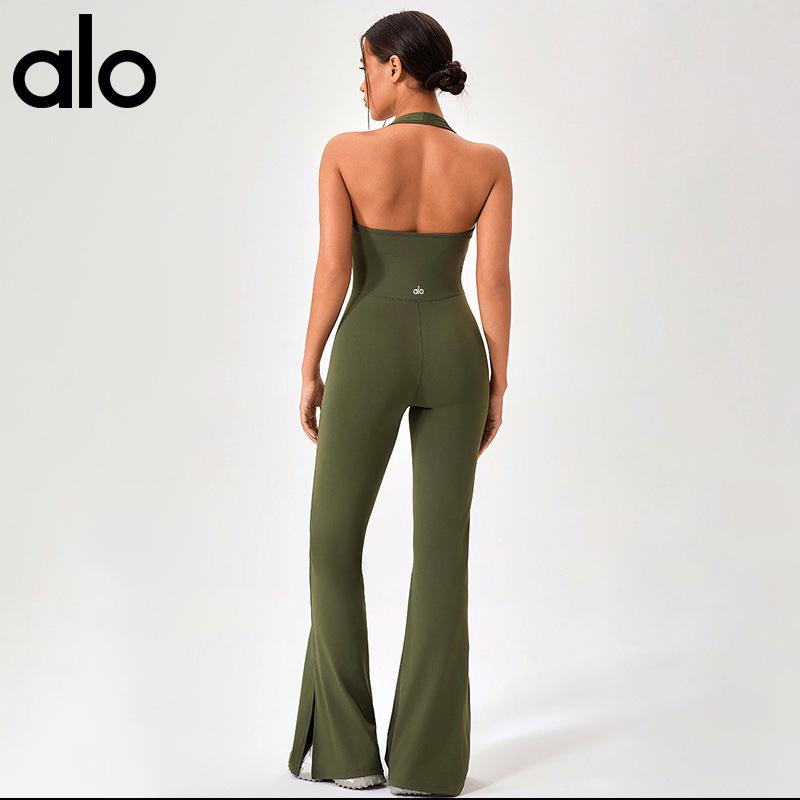 Women's Open Back Yoga Jumpsuit: Butt-Lifting Micro Flare Pants with Bare Feel Fit