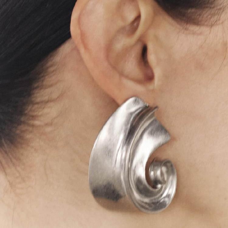 Spirals Ear Studs Irregular Shape Statement Earrings Eye Catching Ear Accessories