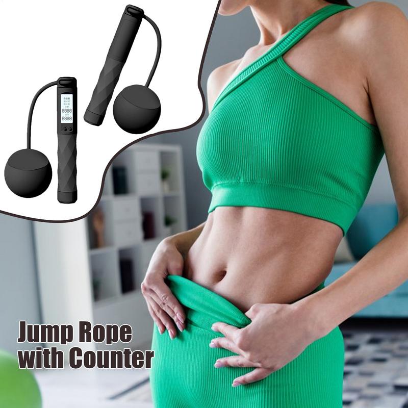 Ropeless Jump Rope Anti-slip Cordless Skipping Rope Counting Smart Weight System Indoor Fitness Equipment Adjustable Digital
