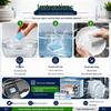 Effervescent 5-in-1 Dishwasher Tablets: Dissolve Grease, Soft Water Salt, & Cleaner.
