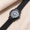 Men Hollow Round Dial Watch Vintage Casual Formal Dress Watch Quartz Movement Wristwatch Fashion Jewelry Accessories
