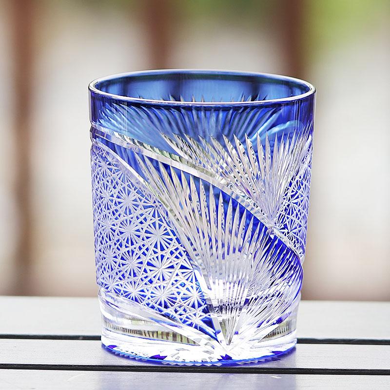 

Стакан для виски Edo Kiriko в японском стиле ручной работы, цветные, вырезанные вручную, прозрачные, цветные, тонированные, старомодные стаканы 240ml