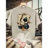 Men's summer 100% pure cotton fashionable casual loose creative poker and dice printed sports round neck short sleeved T-shirt