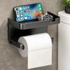 Wall-Mounted Toilet Paper & Tissue Box with Phone Holder