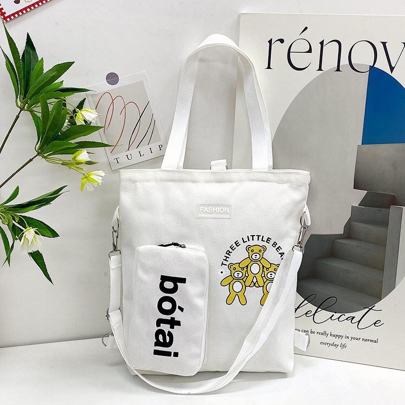 Canvas Bag, New Women's Bag, Fashionable Large-capacity Shoulder Bag, Messenger Bag, Tutoring Bag.