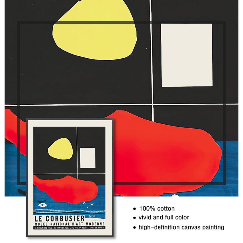 Artă de perete modernă de secol Pictură pe pânză Decor expoziție Le Corbusier Poster 1954 Muzeul de Artă Franceză Imprimare Cubism Stil mijloc