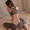 Sexy uniform yoga pants set seduction passion stimulation go out free wild zipper open crotch pure lust