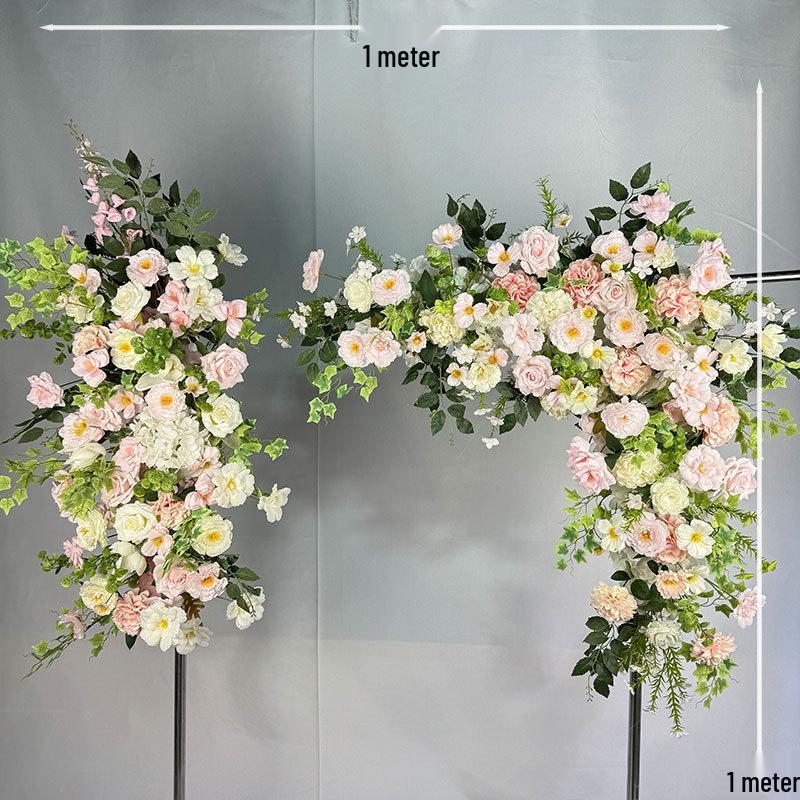Triangular Silk Flower Wedding Arch Arrangement for Reception Background