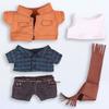 niannyyhouse 20cm Doll Clothes, Denim Suit, Scarf Jacket, Plaid Shirt, Belt, Cotton Doll Clothes, Baby Doll Clothes