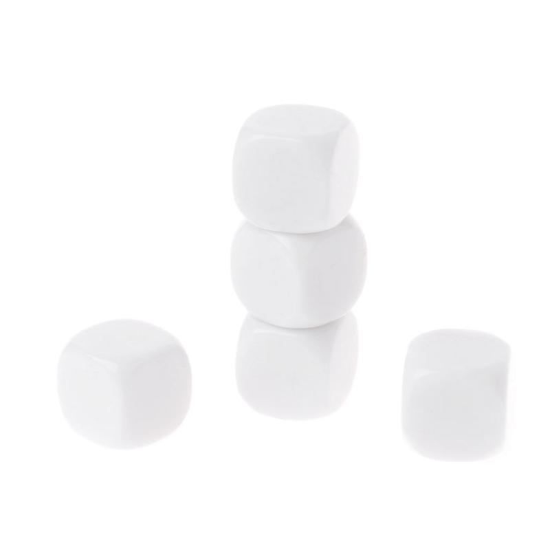 10Pcs/pack Dices Set Acrylic White Dices Teaching Props Game Accessories Mathematical Tools Round Corner Dices Set